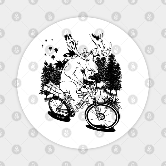 Funny moose cycle touring Magnet by mailboxdisco